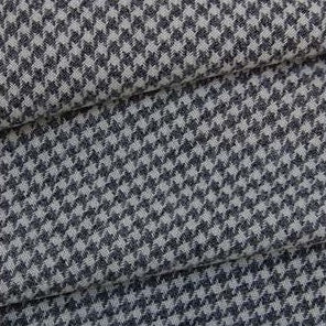 Grey Houndstooth Textured Wool
